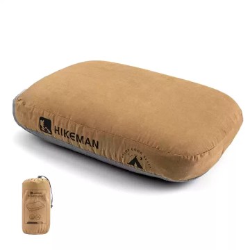 Compact memory foam camping pillow with carry bag, lightweight UK camping travel pillow
