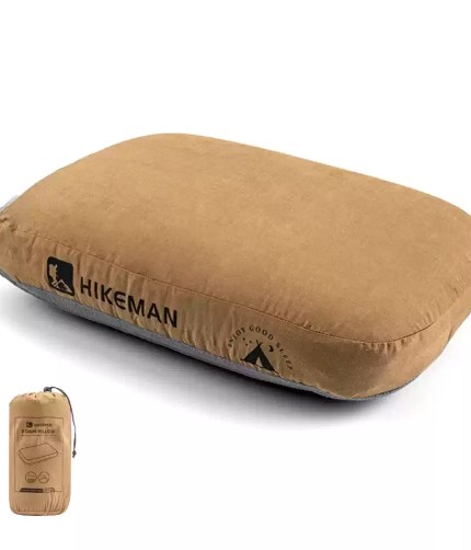 Ergonomic portable memory foam travel pillow providing premium neck support for UK caravan and motorhome journeys.