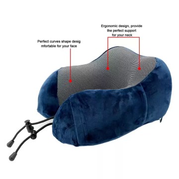 Ergonomic velvet travel neck pillow with contour support, comfortable UK camping accessory