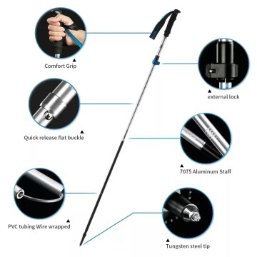 Naturehike aluminium trekking pole features including comfort grip and tungsten steel tip