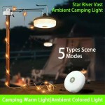Decorative hanging campsite lights used by families to illuminate their UK garden or pitch-side seating area.