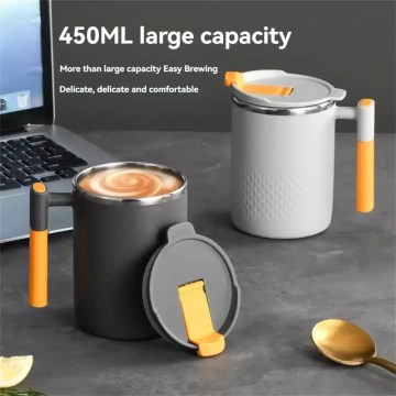 insulated coffee mug with lid 450ml heat retention drink cup UK
