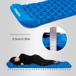 Quick inflation camping mat with pillow.