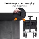 Ergonomic adjustable handle on heavy duty utility cart for UK shopping.