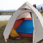 Durable waterproof ripstop nylon sleeping mat.