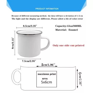 Shatterproof metal enamel camping cup showing its rugged construction for UK outdoor environments.