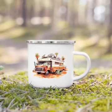 Lightweight adventure camper cup being held by a hiker overlooking a Peak District valley.