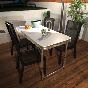 Adjustable camping table UK indoor dining and multipurpose use