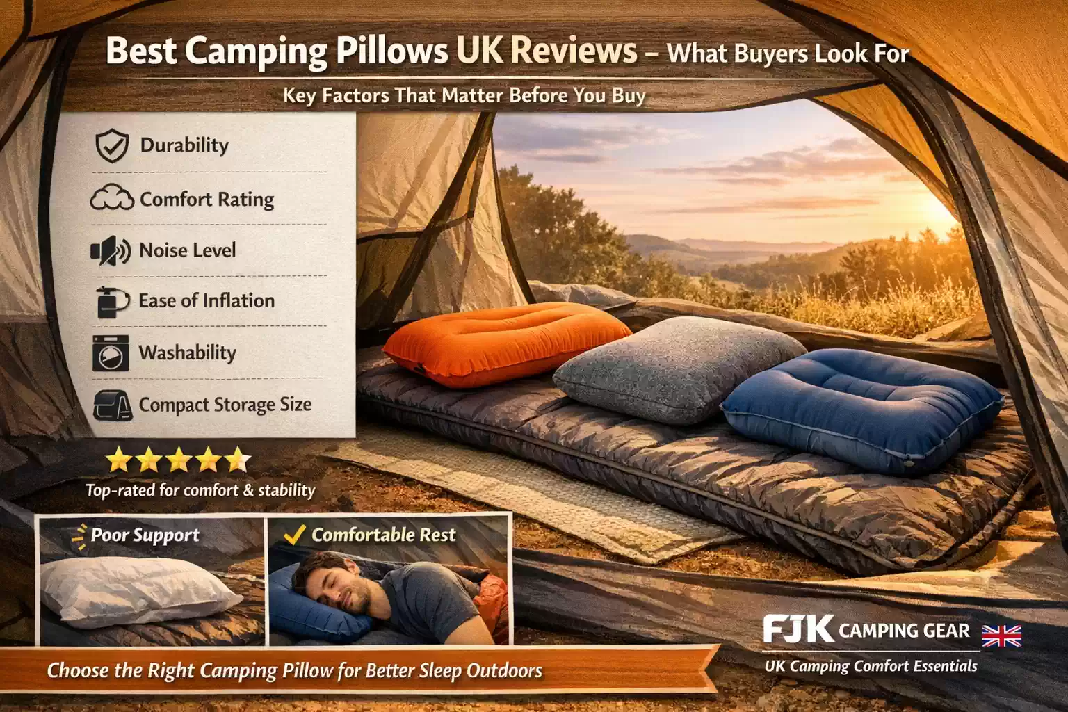 Best camping pillows UK Review