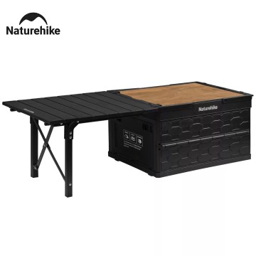 Naturehike foldable camping storage box with wooden top portable outdoor table UK camping