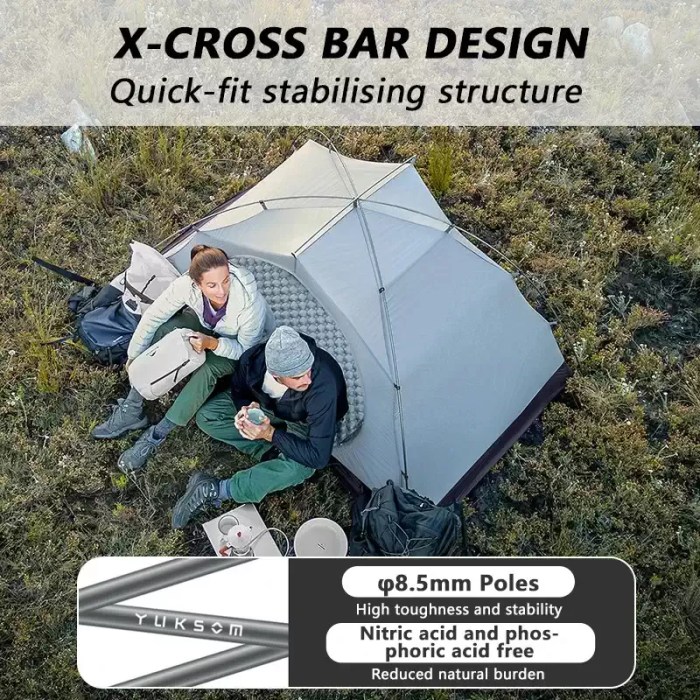 Strong lightweight aluminium alloy tent poles.