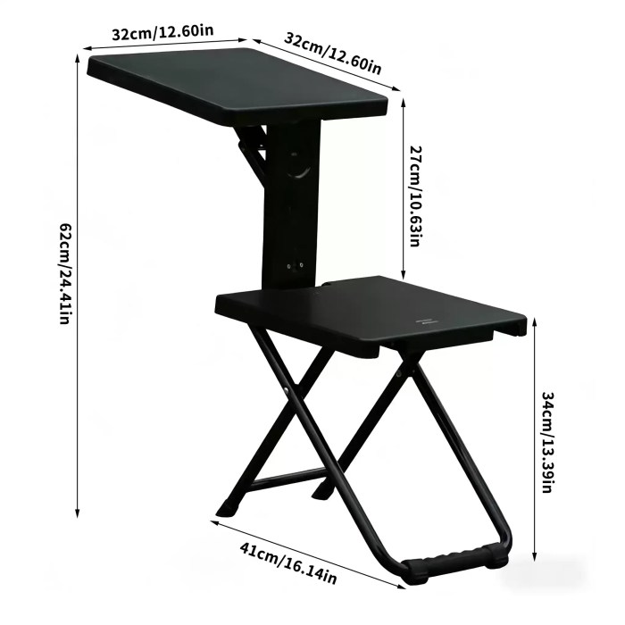 Sturdy black metal frame providing stable support for UK outdoor workstations.