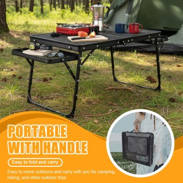 Portable camping table with handle foldable lightweight outdoor table UK