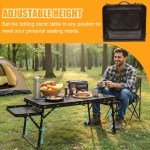 Portable camping grill station with expanded workspace for UK family barbecues.