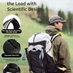 Hiking backpack with breathable mesh pockets.