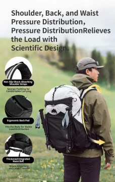Naturehike hiking backpack worn outdoors ergonomic load distribution trekking UK