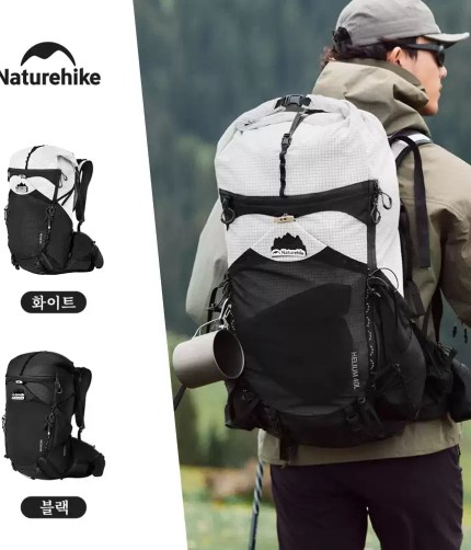 Naturehike 40L waterproof trekking backpack black.