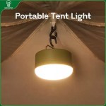 MOSLIGHTING USB rechargeable camping tent light with high-lumen LED output.