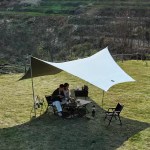 Reinforced corner eyelets for guy lines.