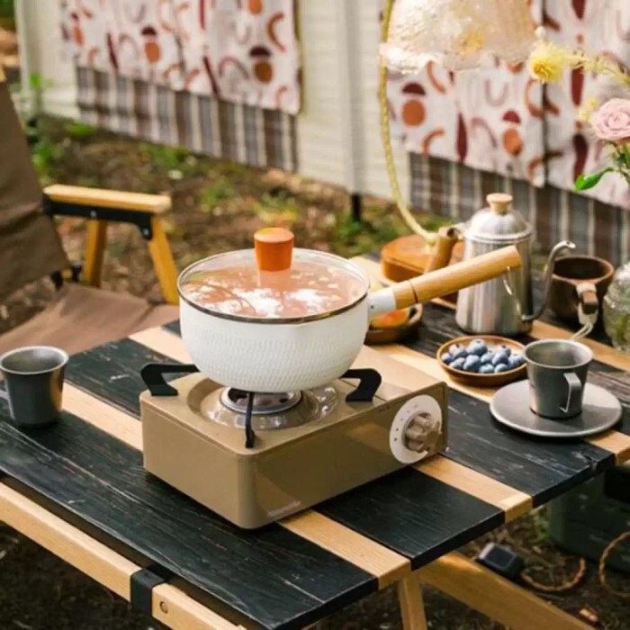 Naturehike 2100W stove used for a Peak District campsite breakfast.