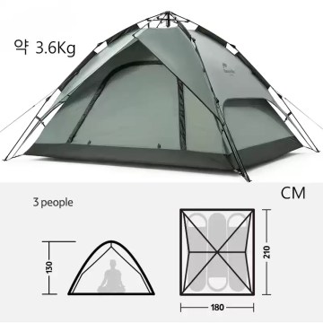 Naturehike 3 person camping tent size layout for UK camping