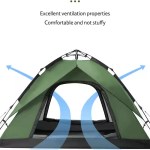 Breathable mesh pop-up tent windows.