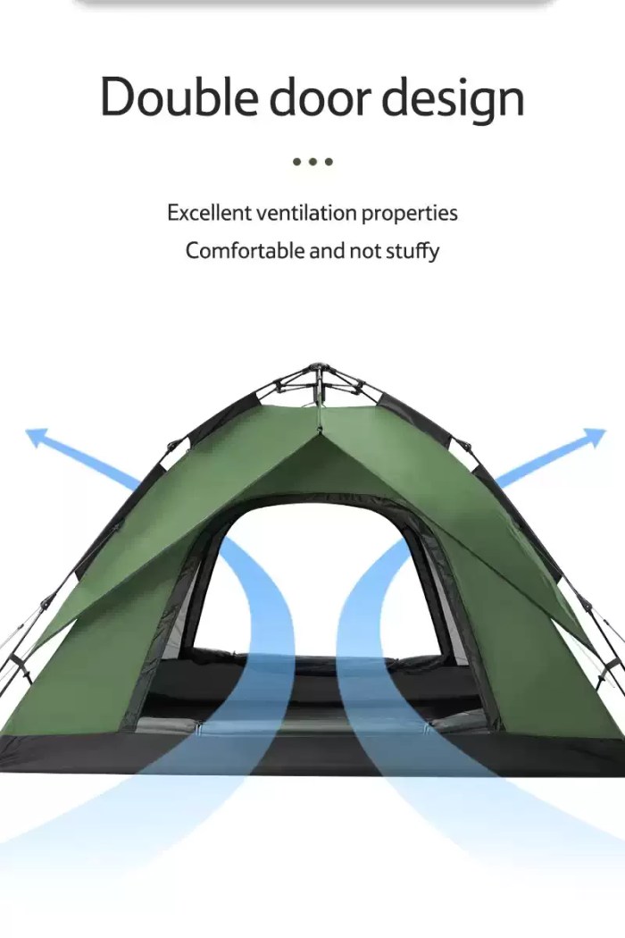 NATUREHIKE 3 PERSON AUTOMATIC POP UP TENT_5 Breathable mesh pop-up tent windows.