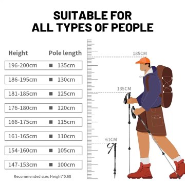 Naturehike trekking poles height adjustment guide hiking poles UK