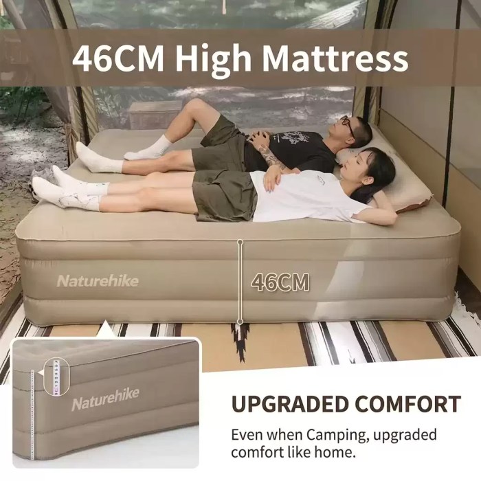 Extra-thick 46cm raised double air bed.