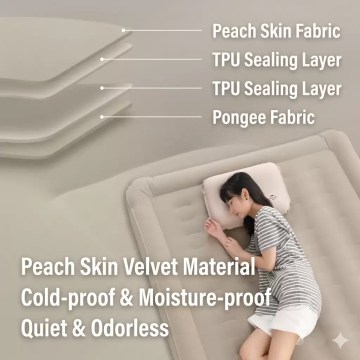 Durable puncture-resistant flocking air mattress surface