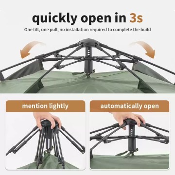 Naturehike instant pop-up camping tent frame opening in 3 seconds for quick UK camping setup