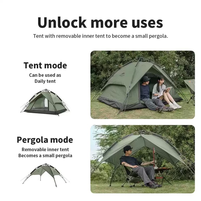 Close-up of the instant pop-up tent hydraulic hub system for effortless 60-second assembly.