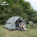 Family using a Naturehike automatic shelter for a quick weekend getaway in the Lake District.