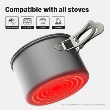Space-saving nesting camping cookware set designed for easy travel across UK.