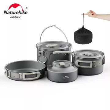 Naturehike non-stick camping cookware kit for outdoor cooking during UK trips. 