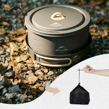 Naturehike lightweight camping cooking pot with hanging handle for outdoor camping UK