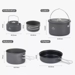 Durable anodized aluminum camping pots highlighting the lightweight and scratch-resistant finish for wilderness expeditions.