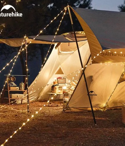 Naturehike decorative LED camping string lights for ambient outdoor lighting UK.