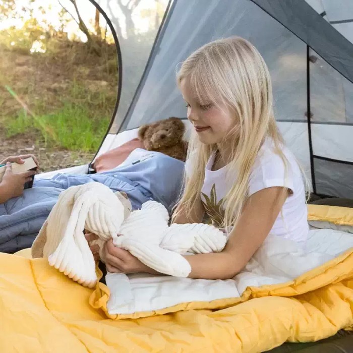 Naturehike children's sleeping bag packed into a compact, lightweight carry sack.
