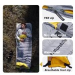 Naturehike CW700 sleeping bag showing high-loft 750FP duck down insulation.