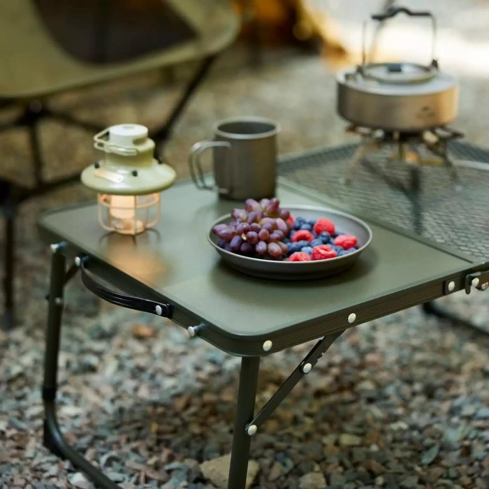 NATUREHIKE FOLDING CAMPING TABLE_2 Naturehike folding camping table with a durable aluminum alloy top.