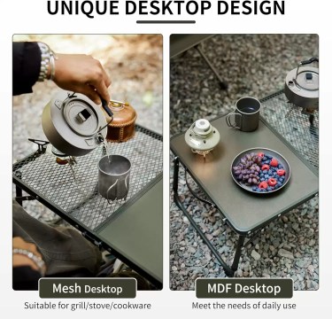 Naturehike mesh and MDF camping table design for UK camping