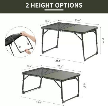 aturehike adjustable height camping table for UK camping trips