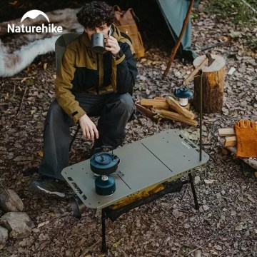 Naturehike portable camping table used at UK camping campsite
