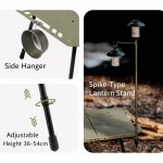 Close-up of Naturehike lantern pole for nighttime campsite lighting.