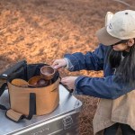 Reinforced handles and heavy-duty zippers on round camping storage bag UK.