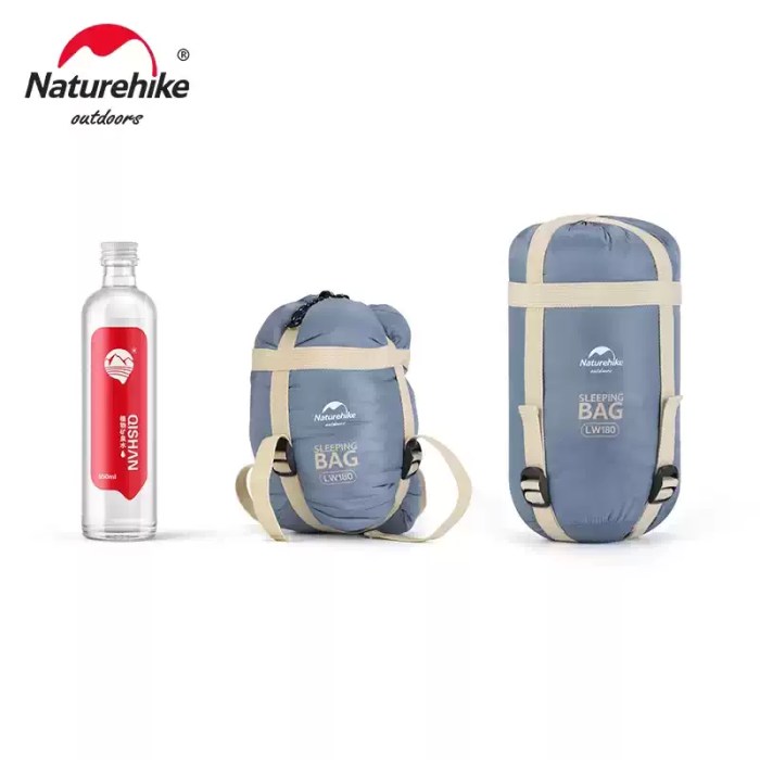 Naturehike LW180 sleeping bag fully unzipped for use as a camping quilt