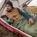 Ultralight summer sleeping bag compressed into a small sack for UK travel.