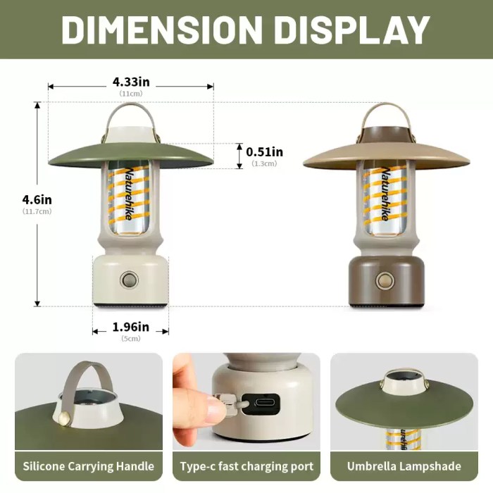 NATUREHIKE MINI AMBIENT LIGHT_5 USB rechargeable portable camping light with long-lasting battery for UK trips.