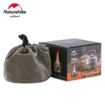 Close-up of the adjustable flame control valve for precise heat management on the Naturehike camping stove.